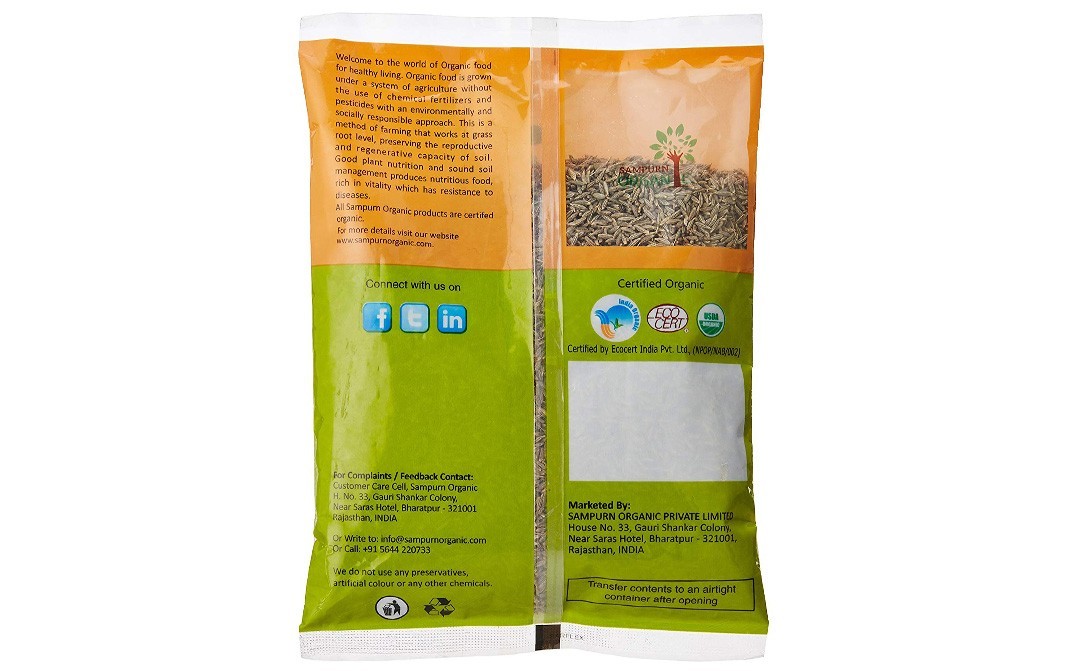 Sampurn Organic Cumin (Jeera)    Pack  200 grams
